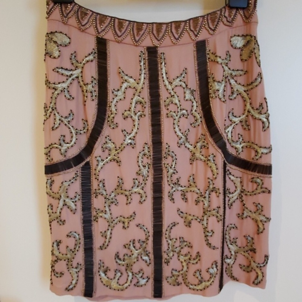 Renzo + Kai silk beaded skirt NWT